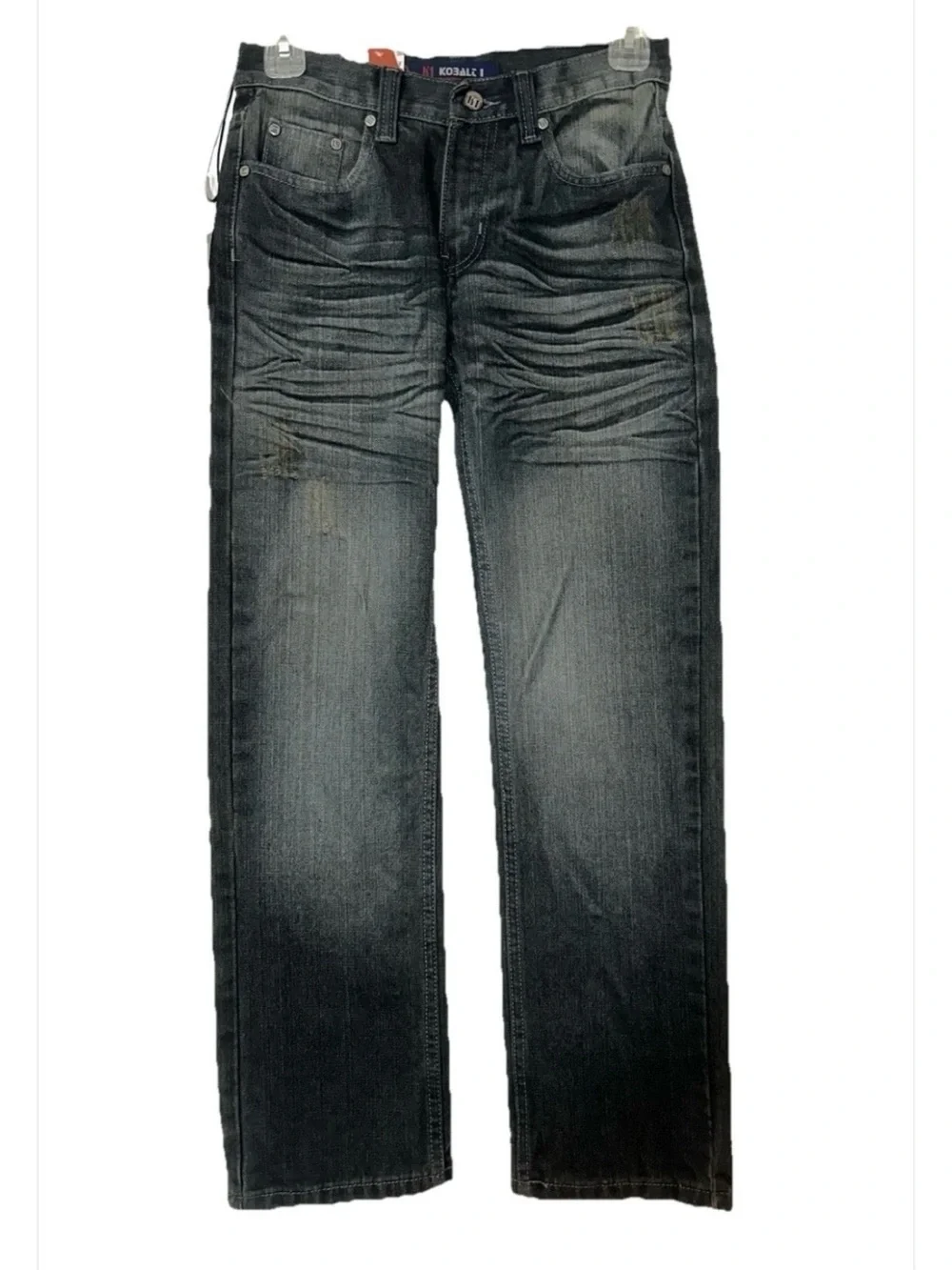Boys Size 12 Straight Cut Medium Bronze Whiskered Faded Denim Jeans Streetwear